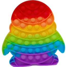 Anti Stress Fidget Bubble Pop Αγχολυτικό Παιχνίδι Πιγκουίνος Rainbow