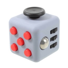 Anti Stress Fidget Cube Αγχολυτικός Κύβος - Γκρι Μαύρο Κόκκινο