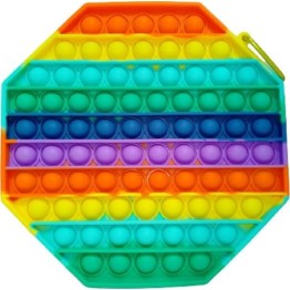 Jumbo Fidget Bubble Pop Αγχολυτικό Παιχνίδι Οκτάγωνο Rainbow