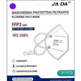 Jada FFP3 NR Filtering Half Mask PFE>99% Με Επιρρίνιο Μωβ 20τμχ