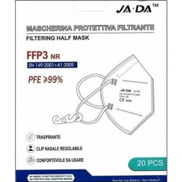 Jada FFP3 NR Filtering Half Mask Με Επιρρίνιο Λευκή 20τμχ