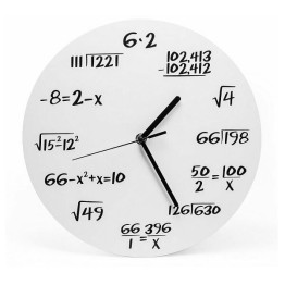 Ρολόι Τοίχου Μαθηματικά Λευκό