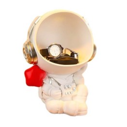Μεγάλο Πλαστικό Διακοσμητικό Αστροναύτης για Αποθήκευση Αντικειμένων 21x19x26 - Λευκό