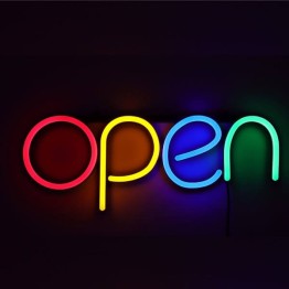 Πινακίδα Neon Open 35x18 Πολύχρωμη 