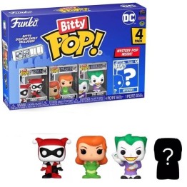 Funko Bitty POP! Heroes - Harley Quinn, The Joker, Poison Ivy & Chase Mystery 4-Pack Vinyl Figures