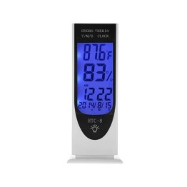 Θερμόμετρο Υγρασιόμετρο Με Μεγάλη Οθόνη Ρολόι & Ξυπνητήρι
