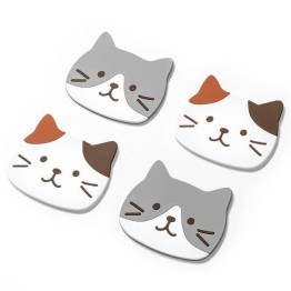 Σουβέρ Σιλικόνης Γατούλες σετ 4 τμχ - Cats Coasters