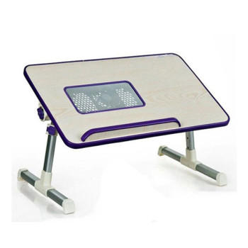 Εργονομικό Τραπεζάκι Laptop MDF με Πόδια Αλουμινίου, Ρυθμιζόμενο Ύψος & Ανεμιστήρα