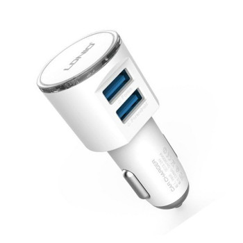Φορτιστής Αυτοκινήτου 3,4Α Με 2xUSB 12-24V + Flat Καλώδιο LDNIO DL-C29