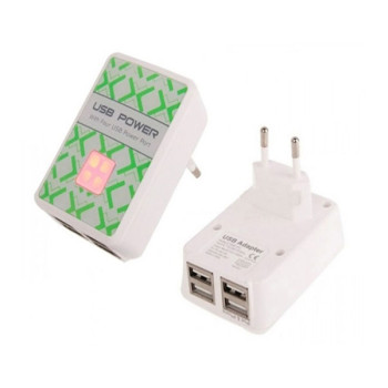 Φορτιστής Ρεύματος Με 4 Εξόδους USB 5000mA