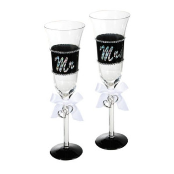 Σετ Ποτήρια Σαμπάνιας Mr & Mrs - 2 τεμαχίων