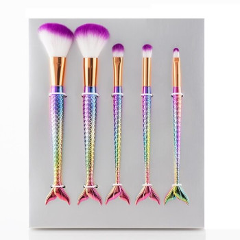 Σετ με 5 Πινέλα για Μακιγιάζ σε σχήμα Γοργόνα - Mermaid Make Up Brushes