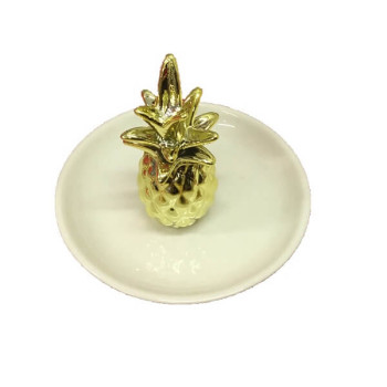 Διακοσμητικό Πιατάκι με 3D Σχέδιο Ανανάς για τα Κοσμήματα