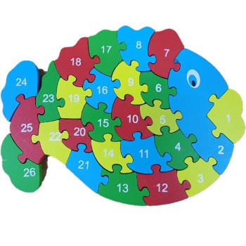 Ξύλινο Παζλ Ψαράκι Rainbow 26 Τεμαχίων