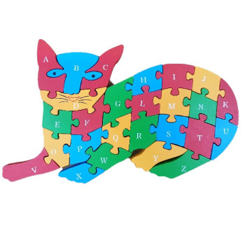 Ξύλινο Παζλ Γατούλα Rainbow 26 Τεμαχίων