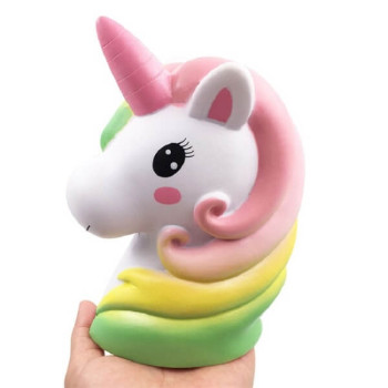 Μεγάλο Squishy Παιχνίδι Αντιστρες Unicorn Head - Squishy Antistress