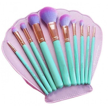 έλα Μακιγιάζ Σετ 10 τμχ με θήκη Κοχύλι - Make Up Brushes in Sheashell Case