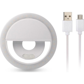 Επαναφορτιζόμενο Selfie Ring Light Led 5600Κ - White