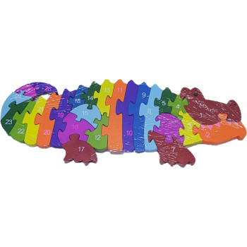 Ξύλινο Παζλ Κροκοδιλάκι Rainbow 26 Τεμαχίων