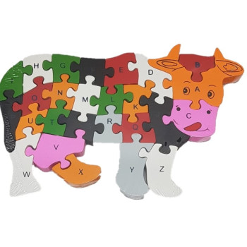 Ξύλινο Παζλ Αγελαδίτσα Rainbow 26 Τεμαχίων