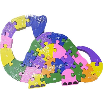 Ξύλινο Παζλ Δινοσαυράκι Rainbow 26 Τεμαχίων