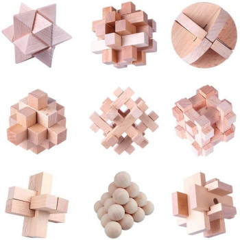 Σετ Μίνι Ξύλινων Παζλ 9 τεμαχίων