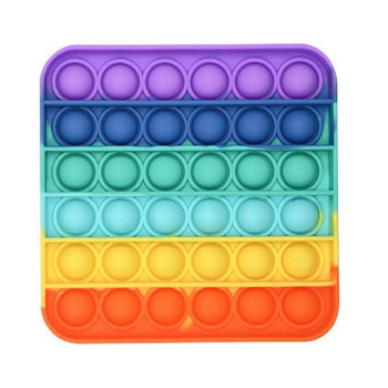 Anti Stress Fidget Bubble Pop Αγχολυτικό Παιχνίδι Τετράγωνο Rainbow