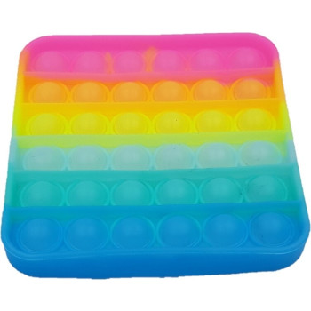 Anti Stress Fidget Bubble Pop Αγχολυτικό Παιχνίδι Τετράγωνο Rainbow Glow 