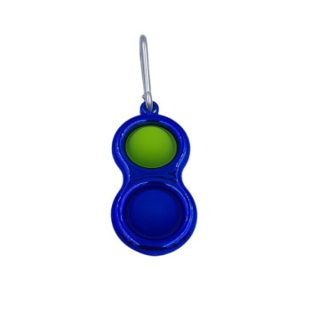 Pop it Fidget Simple Dimple Μεταλλιζέ Διπλό Μπρελόκ Μπλε
