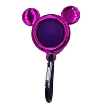 Pop it Fidget Simple Dimple Μεταλλιζέ Μπρελόκ Ποντίκι Ροζ