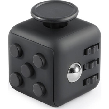 Anti Stress Fidget Cube Αγχολυτικός Κύβος - Μαύρο Μαύρο 