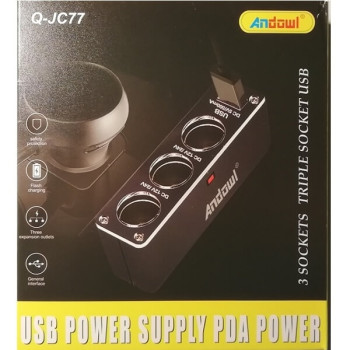 Τριπλή υποδοχή αναπτήρα αυτοκινήτου και θύρα USB 