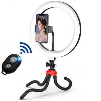 Φωτιστικό Δαχτυλίδι 26cm Ring Light με Εύκαμπτο Τρίποδο και Τηλεχειριστήριο