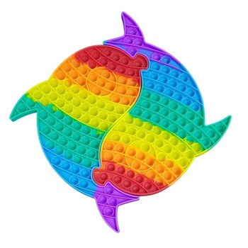 Super Jumbo Fidget Pop it Σετ 2 Δελφίνια Παζλ Γιγαντοτεράστιο