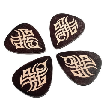 Ξύλινα Σουβέρ Πένα Κιθάρας - Pick Coasters σετ 4 τεμαχίων