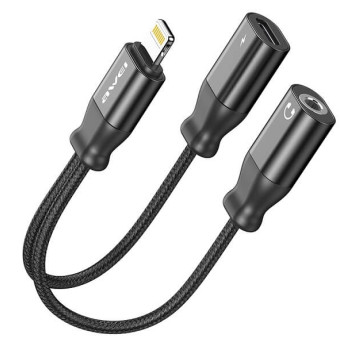 Αντάπτορας Lightning σε Lightning & 3.5mm CL-73 2A - Μαύρο