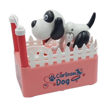 Νέος Κουμπαράς Πεινασμένο Λευκό Σκυλάκι σε Ροζ Βάθρο