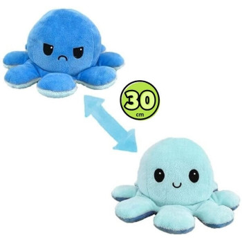 Μεγάλο Χταπόδι που αλλάζει διάθεση - Large Reversible Octopus 30εκ Μπλε - Γαλάζιο