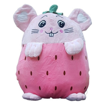 Λούτρινο Ποντικάκι Φράουλα με Θήκη για τα Χέρια και Κουβερτάκι