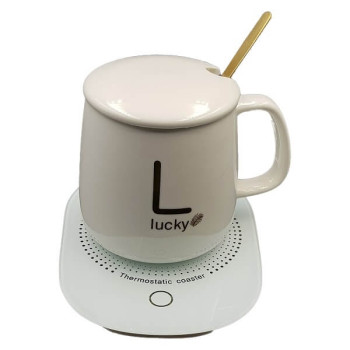 Κεραμική κούπα και Θερμαινόμενη Βάση USB - Cup Warmer - Λευκό