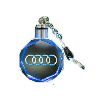 3D Led Light Κρυστάλλινο Μπρελόκ Αυτοκινήτου - Audi