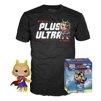 Funko Pop Tees Box My Hero Academia - Silver Age All Might (GITD) Figure 608 & Tshirt Large