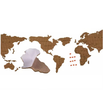 Παγκόσμιος Χάρτης Διακοσμητικός Πίνακας Φελλού 100Χ45εκ.