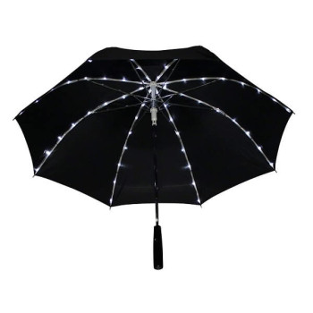 Φωτιζόμενη Ομπρέλα 64 Led με Φακό και Αυτόματο Μηχανισμό 100 cm - Μαύρο