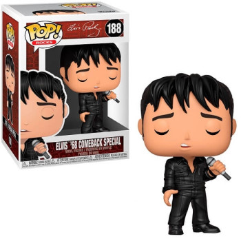Funko POP Rocks Elvis Presley - Elvis '68 Comeback Special 188 Vinyl Figure 