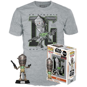 Funko Pop Tees Box Star Wars The Mandalorian IG-11 with The Child Vinyl Figure & Tshirt Large