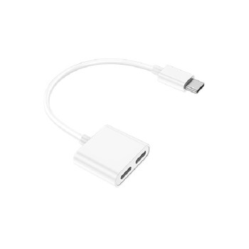 Μετατροπέας USB-C male σε 2xUSB-C female Λευκό