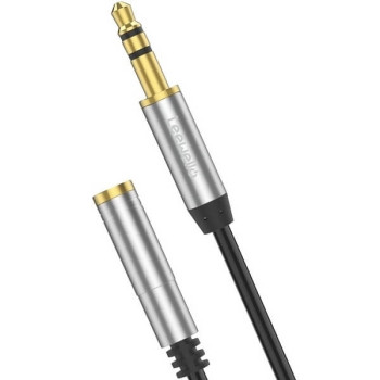 Καλώδιο Ήχου 3.5mm male - 3.5mm female 1m - Μαύρο