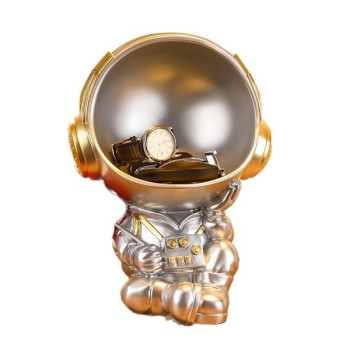 Μεγάλο Πλαστικό Διακοσμητικό Αστροναύτης για Αποθήκευση Αντικειμένων 21x19x26 - Ασημί