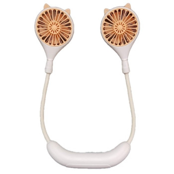 Επαναφορτιζόμενος Ανεμιστήρας Λαιμού με Αυτάκια - Wireless Rechargeable Face Fans - Σομόν